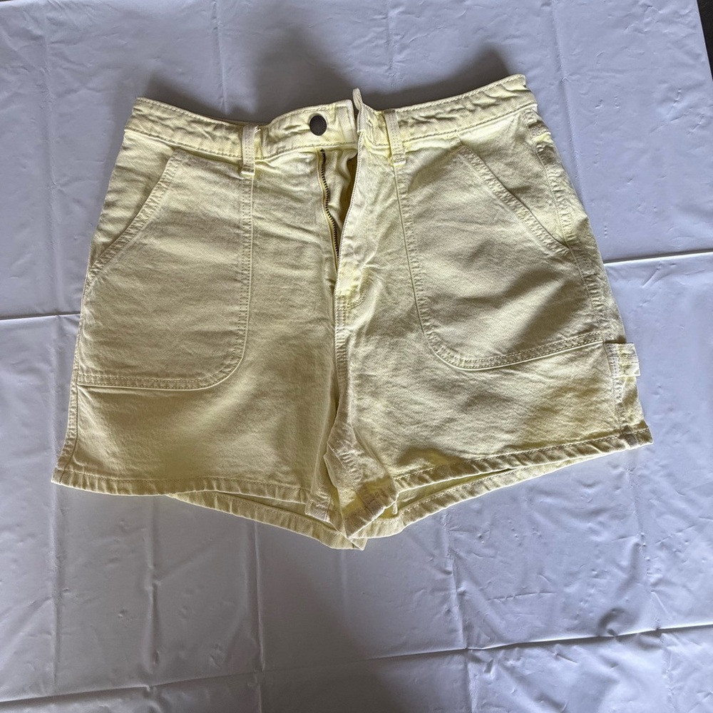 Women's Yellow Denim Shorts